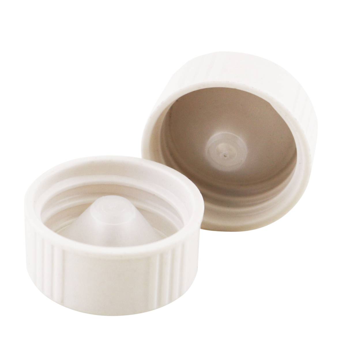 Replacement Urea Vial Caps, 22mm Polyseal Cone Lined Plastic Screw Caps, White, 500 per Case