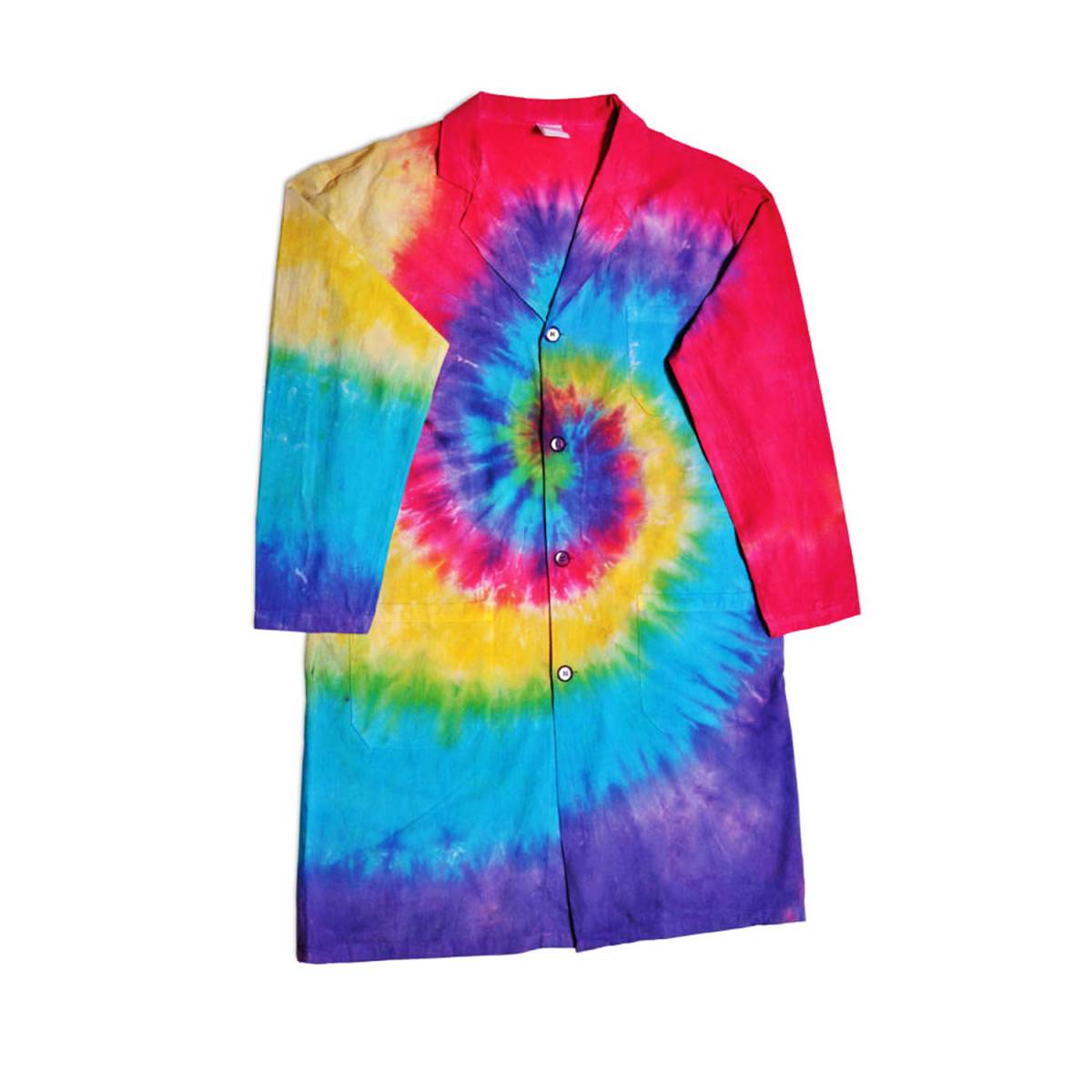 248145C RPI Tie Dye Colored Lab Coat, Medium (40)