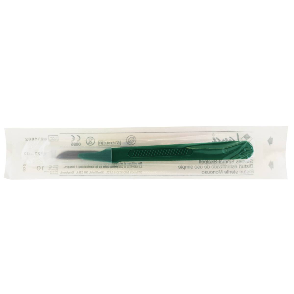 248180 Disposable Scalpel, Size 10, Sterile, Individually Wrapped, 10 per Case