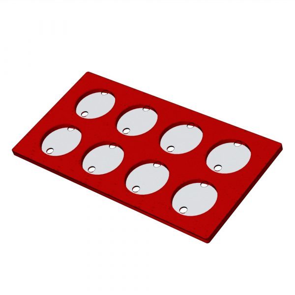 Secure-Seal Hybridization Chambers, Multiple Array, 8 Chambers, 9mm Inner Dimensions, 25 x 50mm Outside Dimensions, 40ul Volume, 20 per Package
