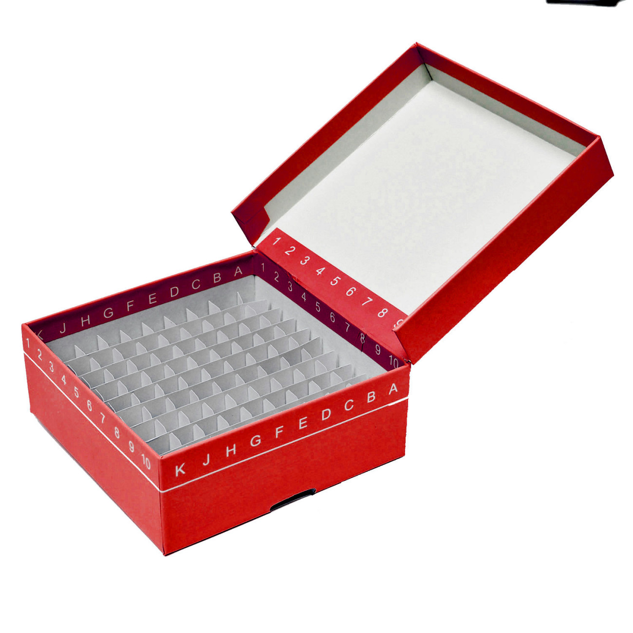 FlipTop Freezer Box, for 81 Tubes, Red, 5 per case
