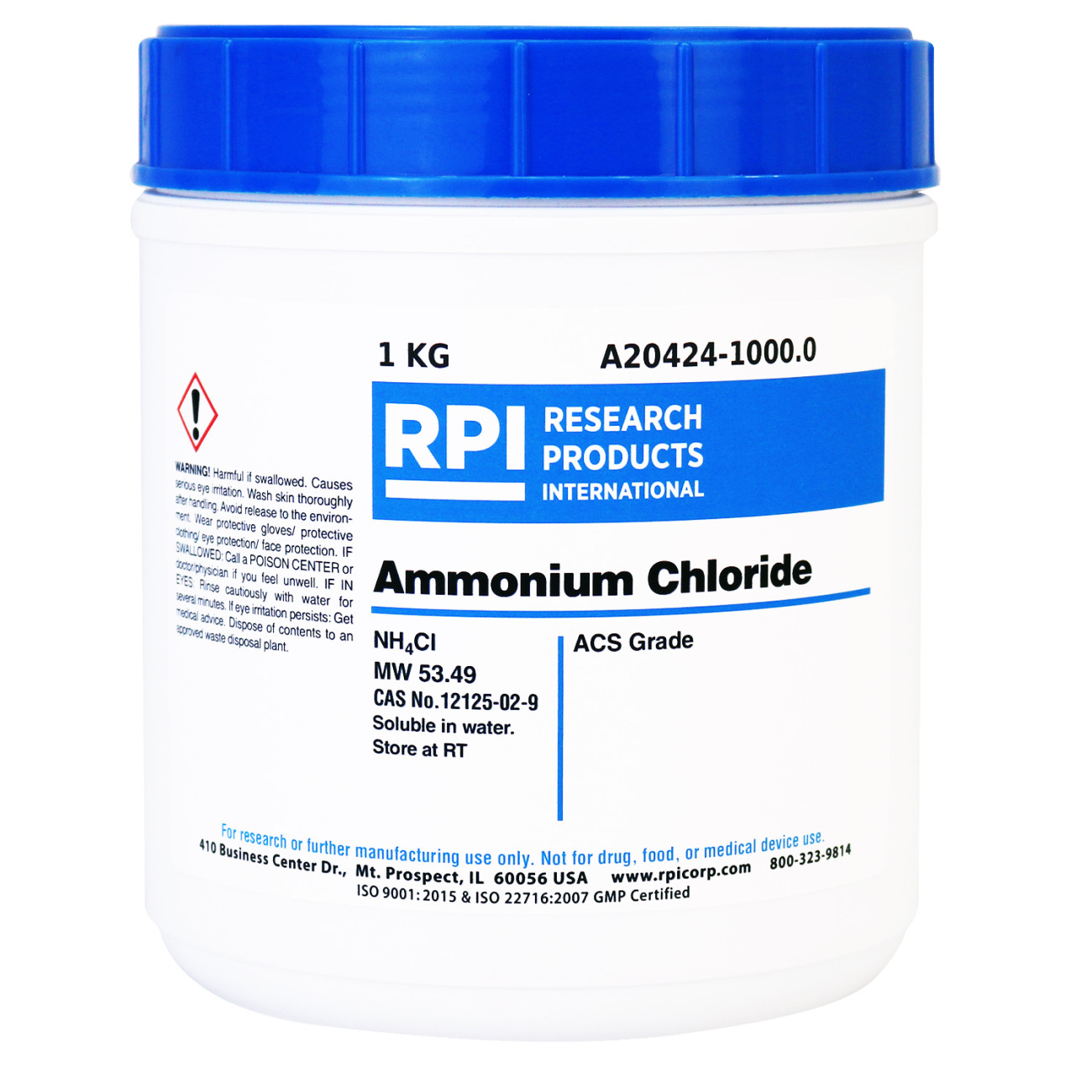 Ammonium Chloride, ACS Grade, 1 Kilogram