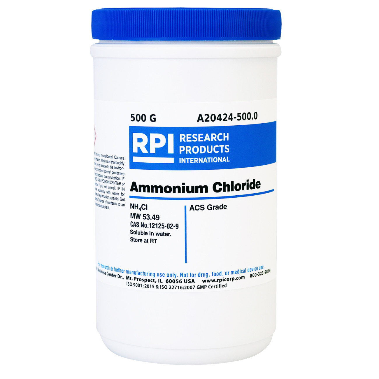 Ammonium Chloride, ACS Grade, 500 Grams