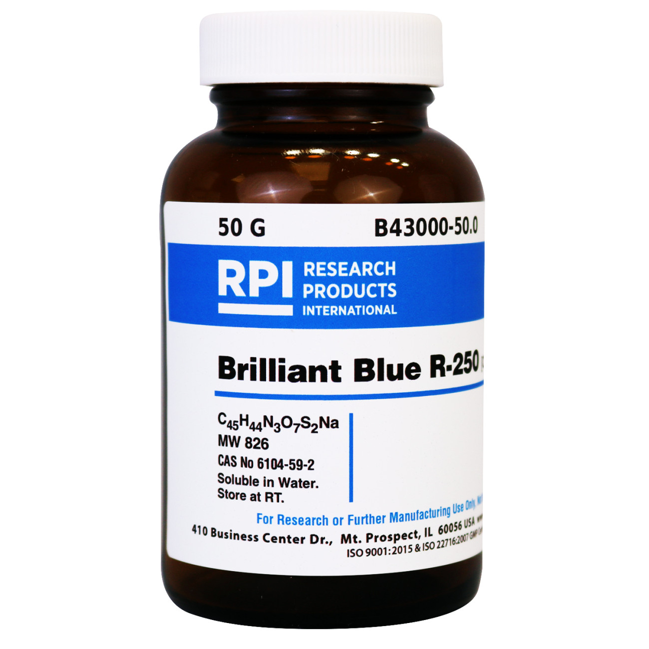 Brilliant Blue R-250 [Coomassie Blue], 50 Grams