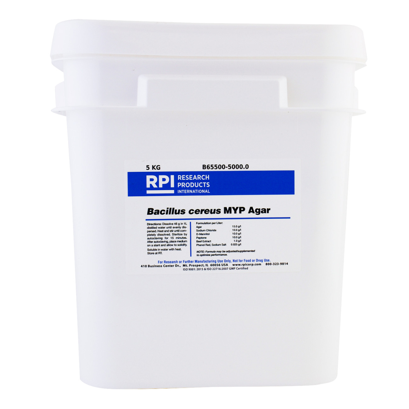 Bacillus cereus MYP Agar, 5 Kilograms