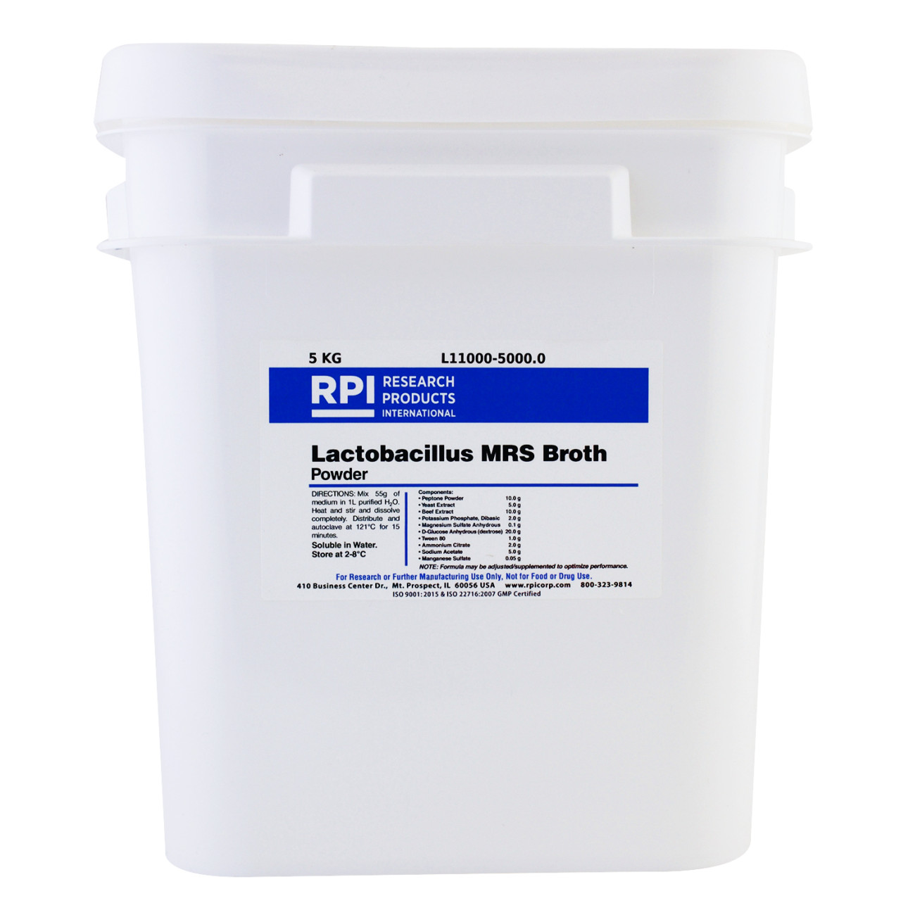 Lactobacillus MRS Broth Powder, 5 Kilograms