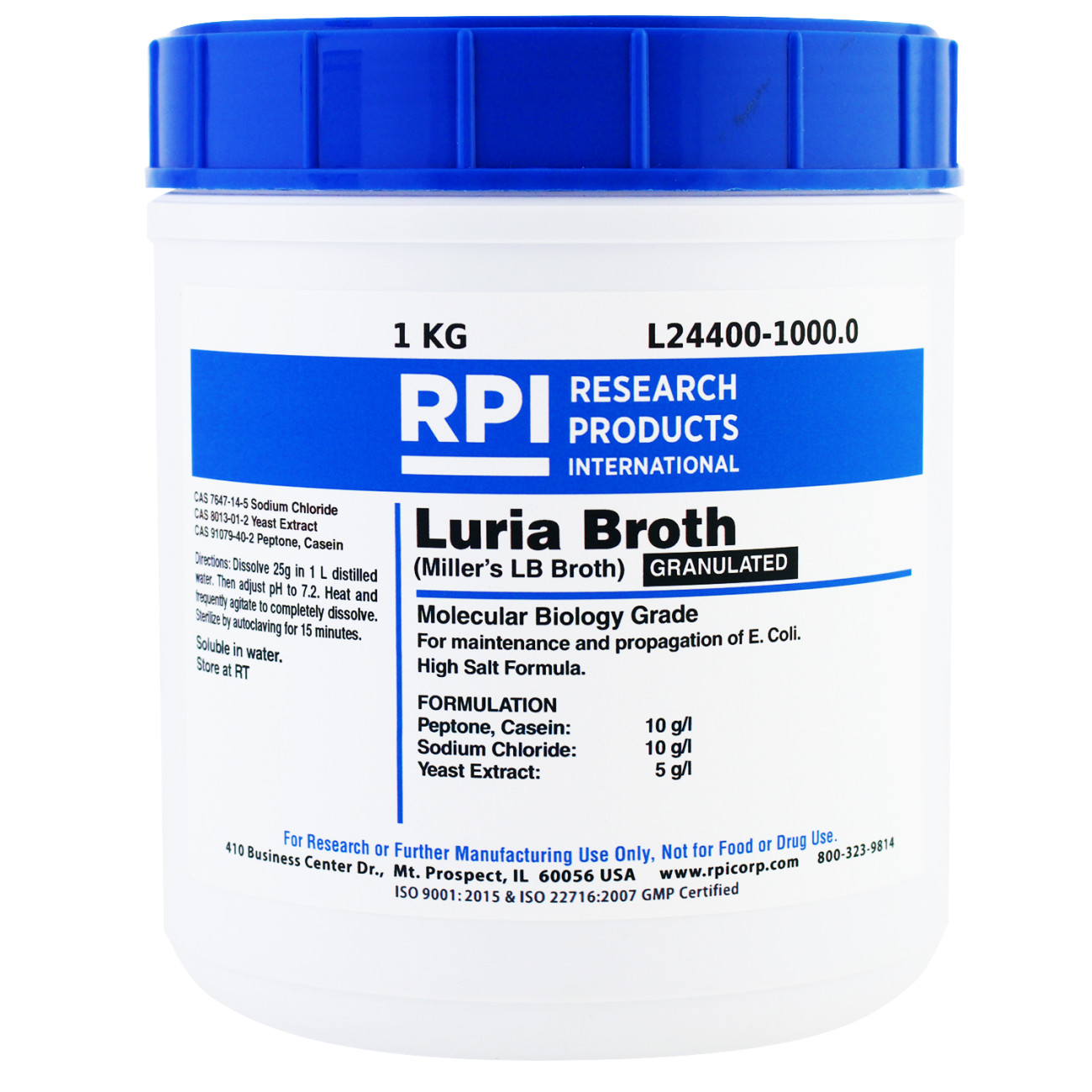 Luria Broth [Miller's LB] Granulated, 1 Kilogram