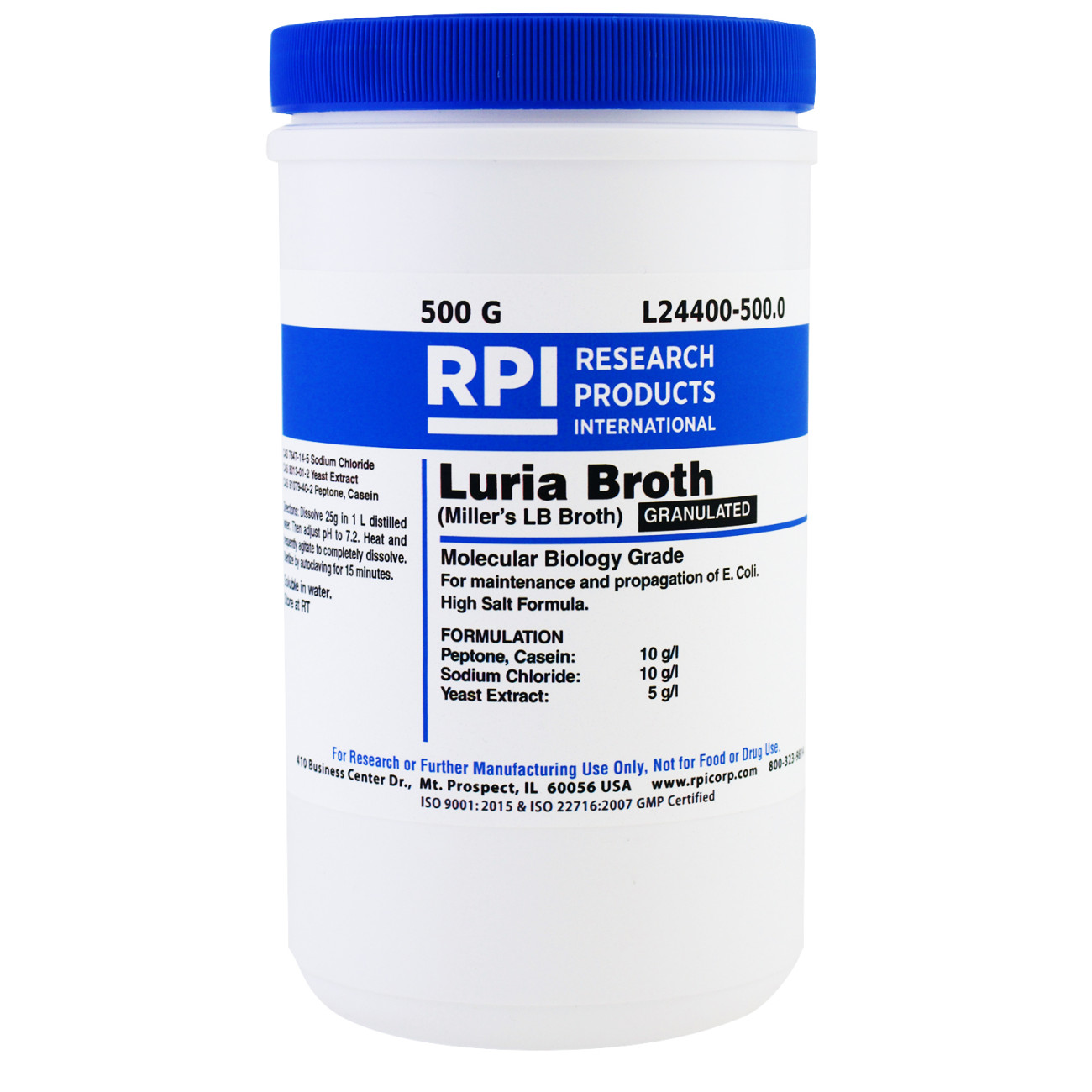 Luria Broth [Miller's LB] Granulated, 500 Grams