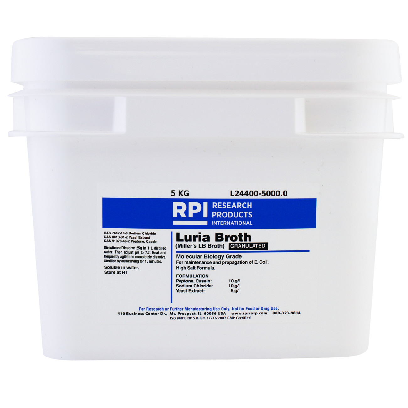 Luria Broth [Miller's LB] Granulated, 5 Kilograms