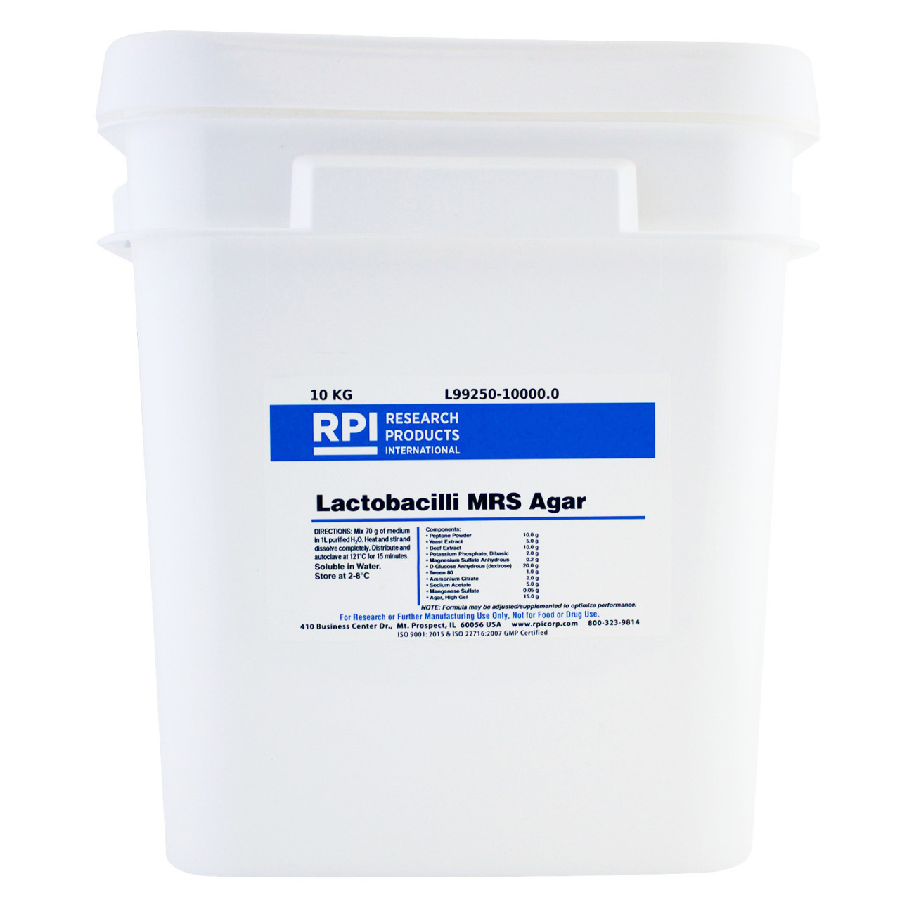 Lactobacilli MRS Agar, 10 Kilograms