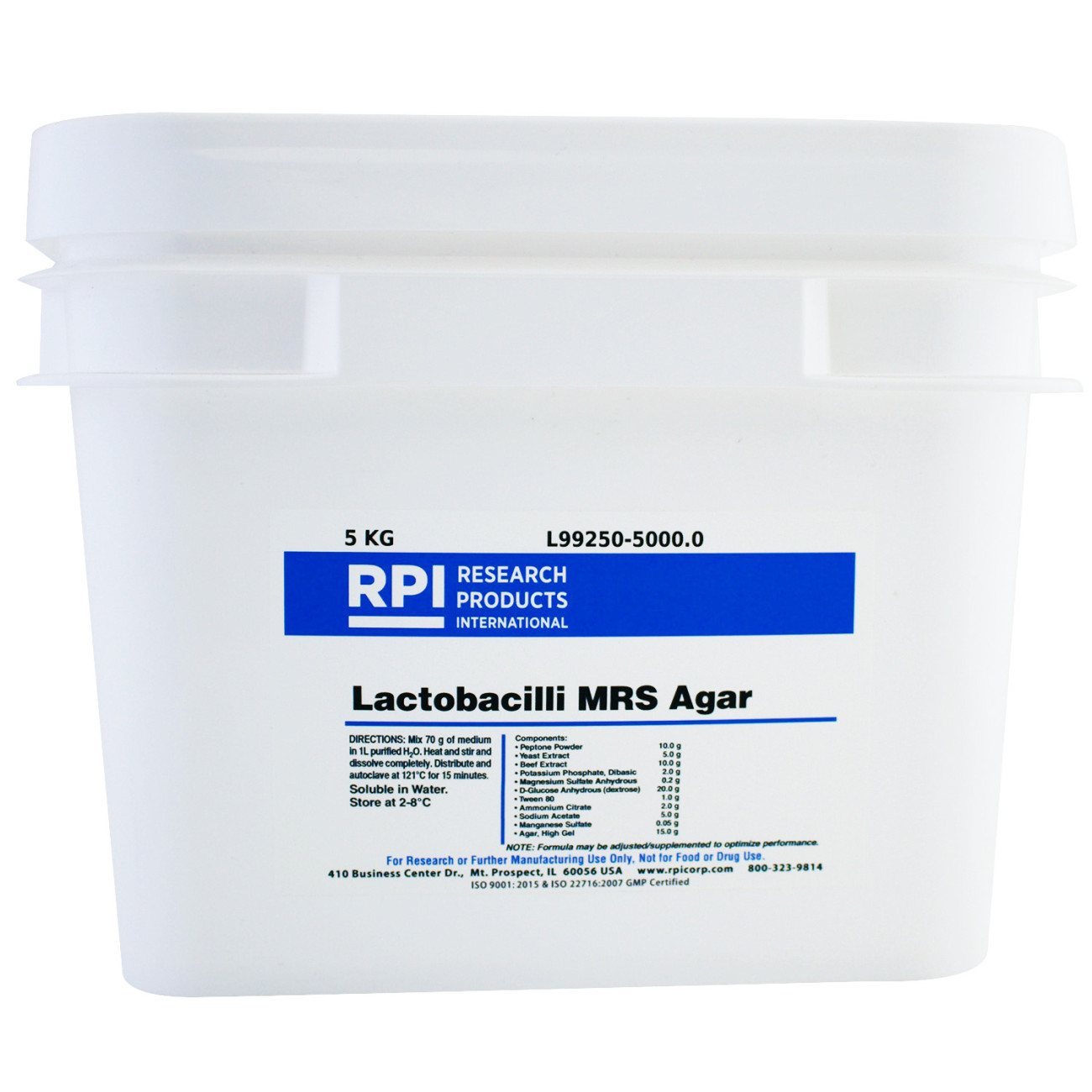 Lactobacilli MRS Agar, 5 Kilograms