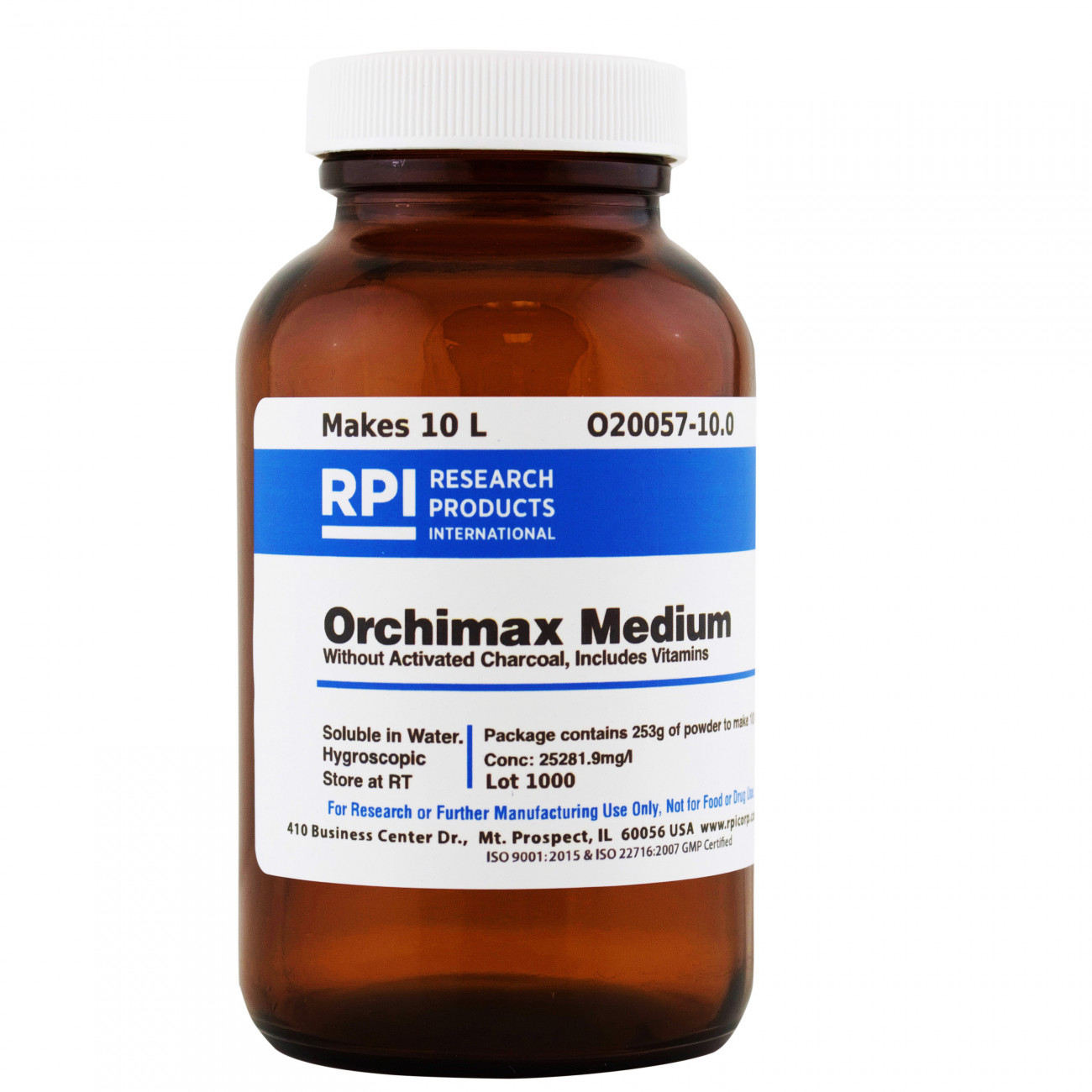 Orchimax without Activated Charcoal Powder, 252.8 Grams or Powder, Makes 10 Liters of Solution