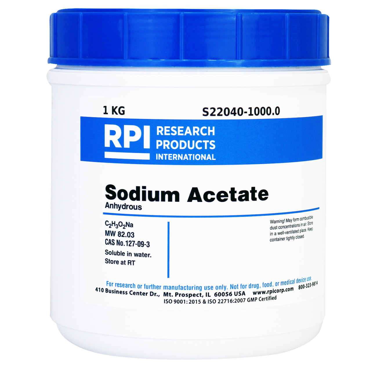Sodium Acetate, Anhydrous, 1 Kilogram
