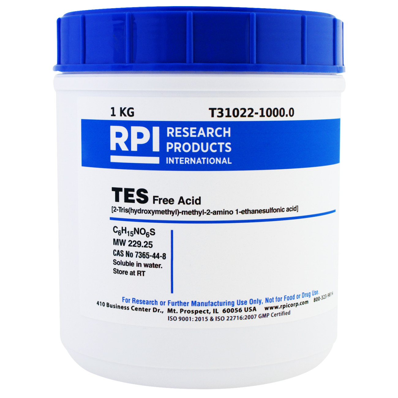 TES, Free Acid [2-Tris(hydroxymethyl)-methyl-2-amino 1-ethanesulfonic acid], 1 Kilogram