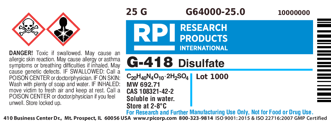 G64000-25.0 - G-418 Disulfate, 25 Grams