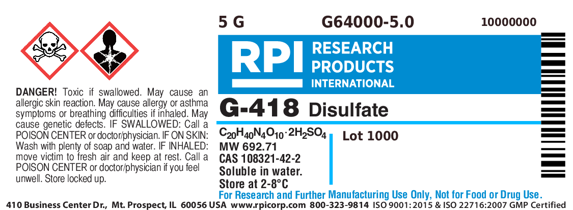 G64000-5.0 - G-418 Disulfate, 5 Grams