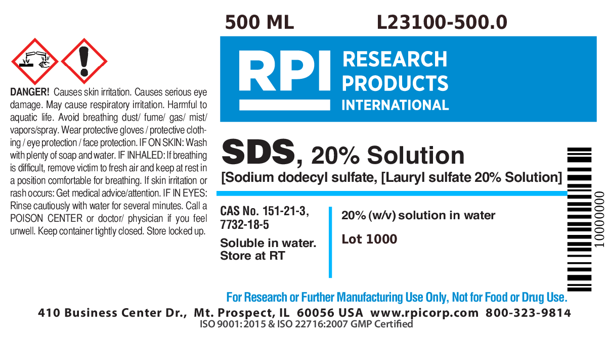 L23100500.0 SDS, 20 Solution [Sodium dodecylsulfate 20 Solution