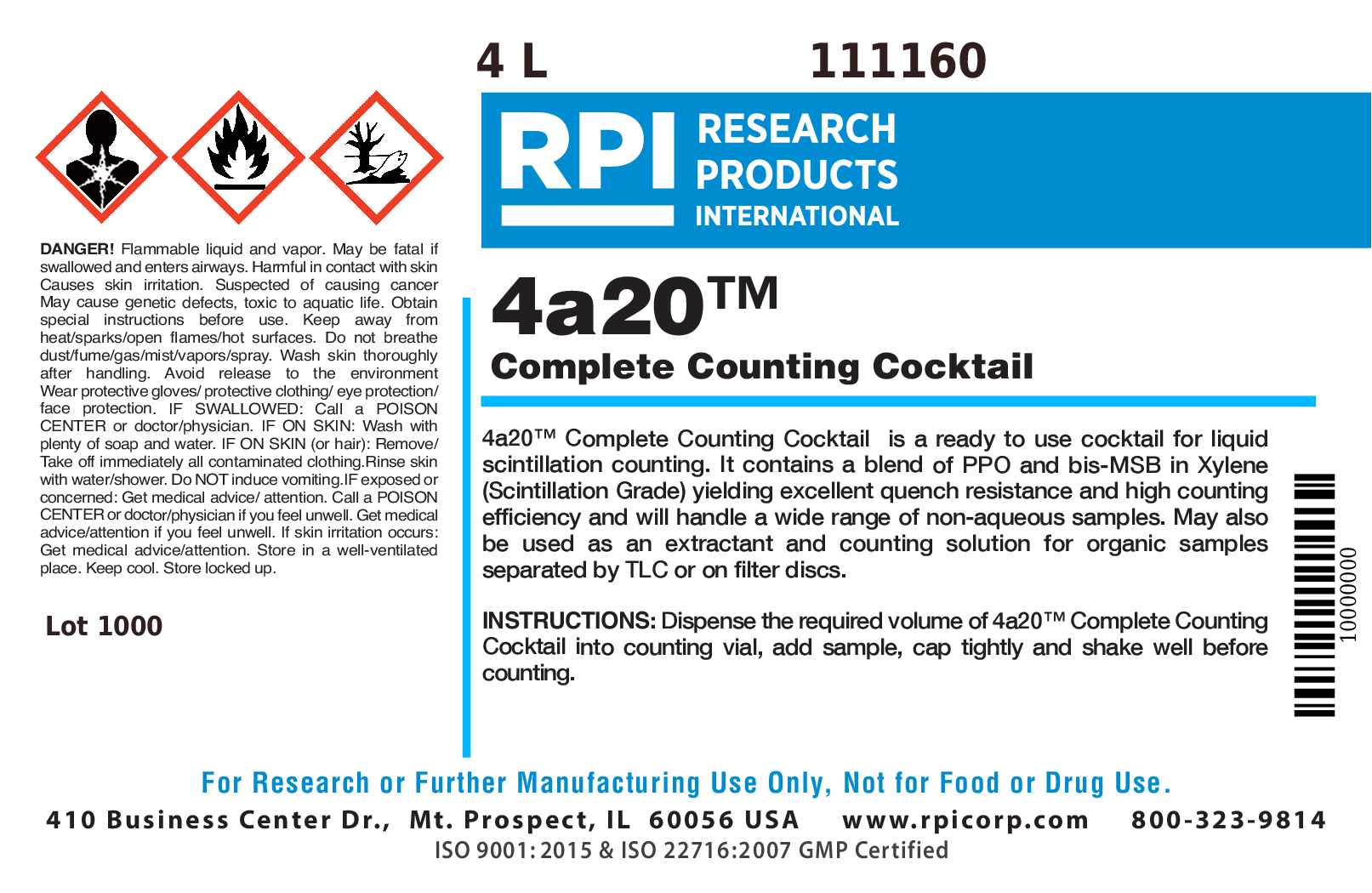 4a20 Complete Counting Cocktail, 4 Liters