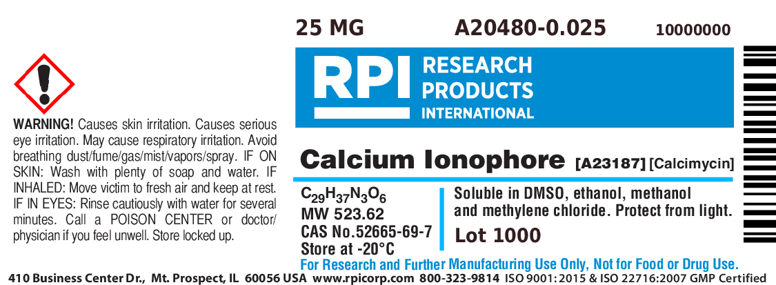 A20480-0.025 - A23187 [Calcium Ionophore][Calcimycin], 25 Milligrams