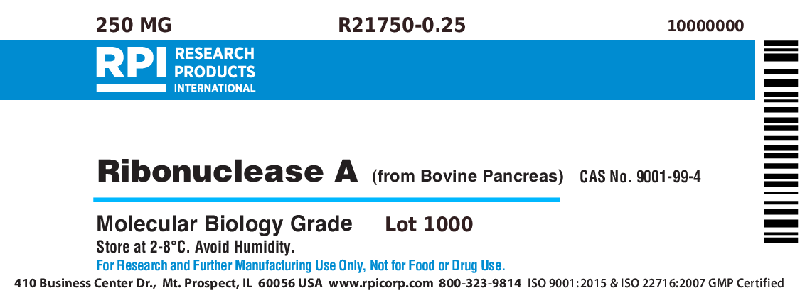 R21750-0.25 - Ribonuclease A, Bovine Pancreas, 250 Milligrams